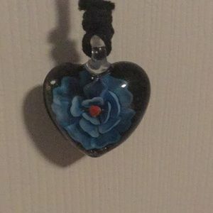 Flower heart necklace